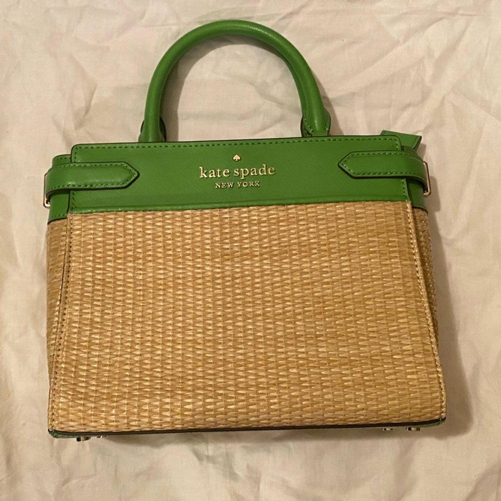 Kate Spade leather straw satchel